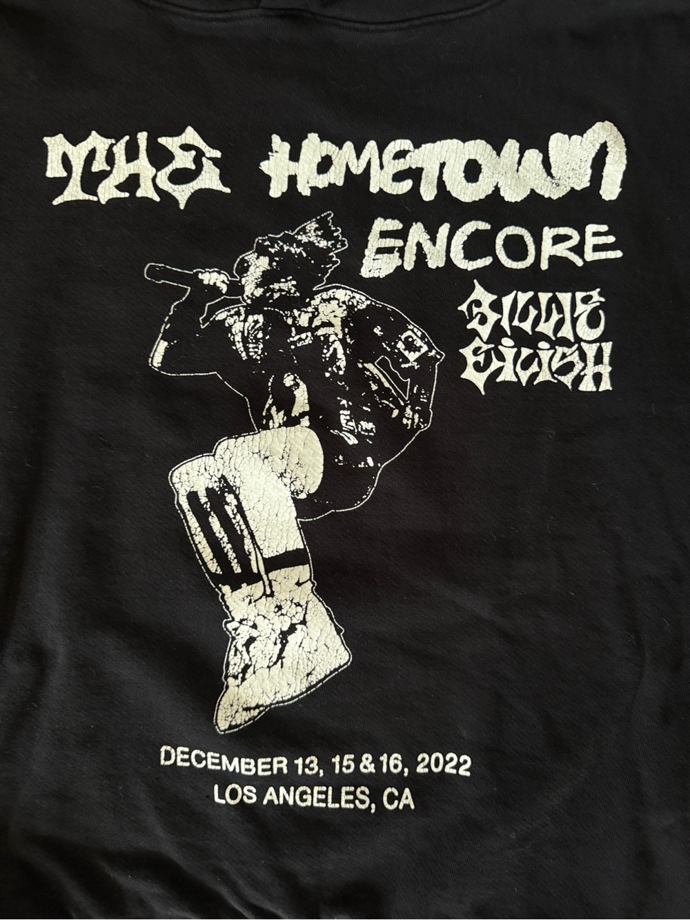 Billie Eilish Hometown Encore Concert Merch, Heavyweight Black Sweatshirt, SizeL